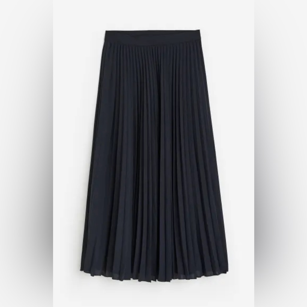 Max Studio Women’s Black Pleated Midi Skirt M L88-2